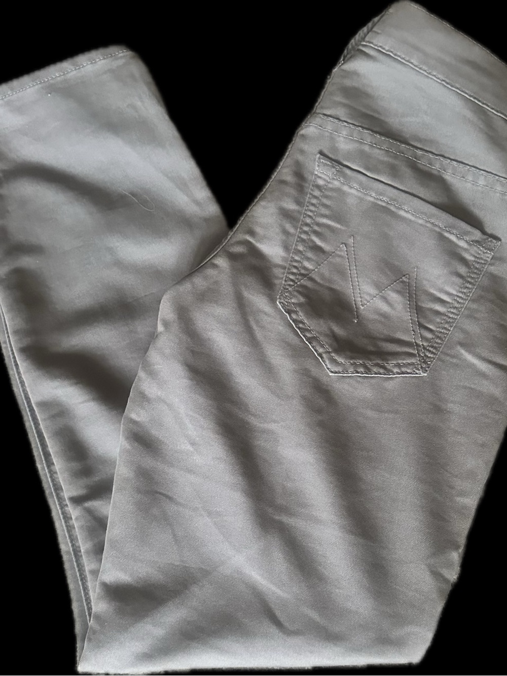 MOTHER “The Skinny Not Skinny” Ankle Jeans in Light Gray Sz 24